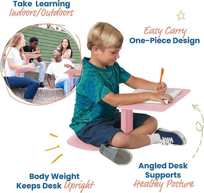 ECR4Kids The Surf Portable Activity Lap Desk, Classroom Essentials, Pink - Image 3