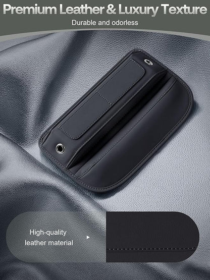 Universal Fit Premium Leather Car Seat Gap Filler Organizer, Center Console Organizer with Card Slots, Clever Gifts for Car SUV Truck Owners (Black, 2 Pack) - Image 4