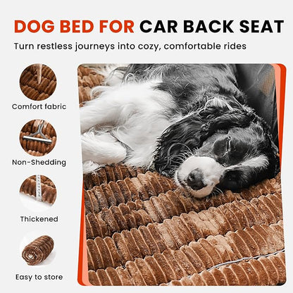 HiPetpy Backseat Dog Bed Mat for Car, Non-Slip Dog Bed for Car Back Seat, Soft & Cozy Dogs Blanket, Washable Travel Pet Mat Seat Protector for Cars, SUVs, Trucks - Image 2