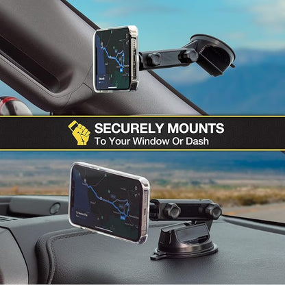 Scosche MP2WDEX2-XTSP MagicMount Pro2 Magnetic Car Phone Holder Extendo Telescoping Windshield or Dashboard Mount with Suction Cup Compatible with MagSafe, iPhones, Galaxy, Pixel & All Smartphones - Image 5