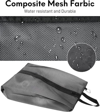 2 Pack Shoe Bags for Travel, Sneaker Bags, Waterproof Travel Shoe Bags with Zipper for Packing, Golf Shoe Dust Bags for Man and Women, Large, Black - Image 4
