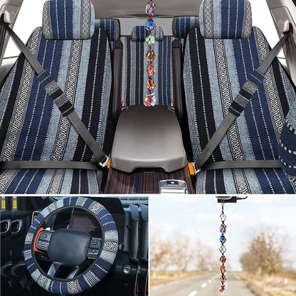 Frienda 14 Pcs Baja Saddle Blanket Car Seat Covers Full Set,Retro Style - Image 3