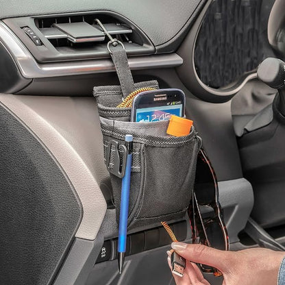 DriverPockets Car Vent Organizer - Hanging Phone Holder and Car Pen Holder | High Road Car Pouch Organizer Keeps Phones, Pens, Cords and Sanitizer on the Dashboard Within Easy Reach - Image 2