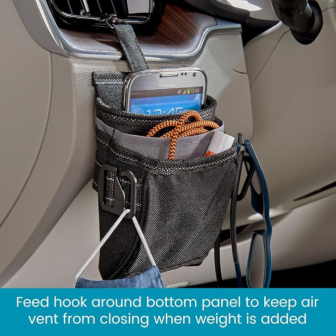 DriverPockets Car Vent Organizer - Hanging Phone Holder and Car Pen Holder | High Road Car Pouch Organizer Keeps Phones, Pens, Cords and Sanitizer on the Dashboard Within Easy Reach - Image 6
