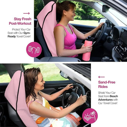 lebogner Waterproof Sweating Car Seat Cover for Post Gym Workout, Running, Swimming, Beach and Hiking, Universal Fit Anti-Slip Bucket Seat Protector for Cars, SUVs and Trucks, Machine Washable, Pink - Image 3