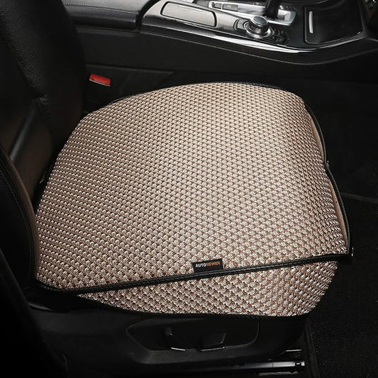 Auto Newer Breathable Universal Four Seasons Car Seat Covers，Luxury Car Seat Cushion ，Protectors for Front Seat Bottoms,Compatible with 95% Vehicles， Fit for Cars Truck SUV (Gold Beige,1PCS) by AutoNewer
