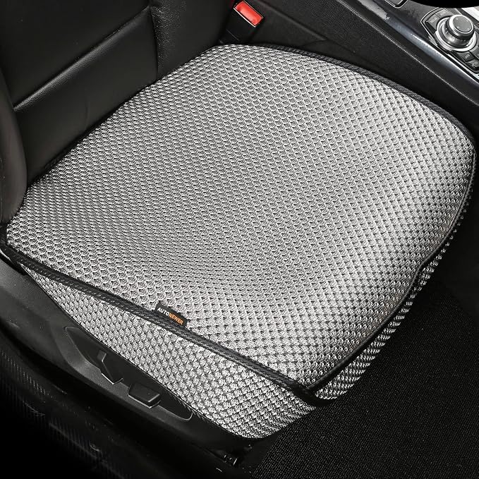Auto Newer Breathable Universal Four Seasons Car Seat Covers，Luxury Car Seat Cushion ，Protectors for Front Seat Bottoms,Compatible with 95% Vehicles， Fit for Cars Truck SUV Sedan (Grey,1PC) by AutoNewer