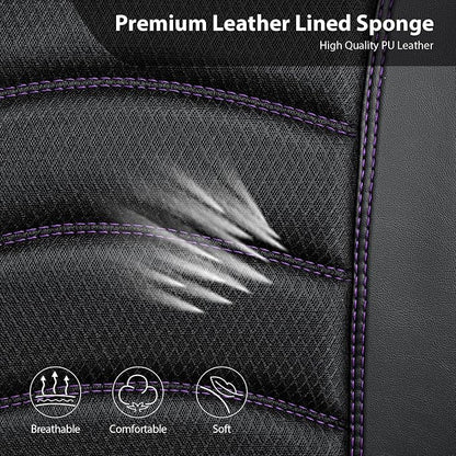CAR PASS Comfortable 3D Foam Mesh Leather Car Seat Covers Front, Air Cool Mesh Breathable Front Seat Covers for Car, Universal for SUV Truck Sedan Automotive, Airbag Compatible,Black Purple - Image 7