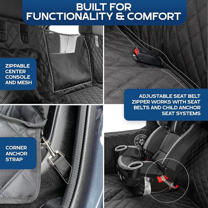 Ruff Liners Back Seat Extender for Dogs - As Seen on Shark Tank | Hard bottom adds 40% more space, holds up to 400 lbs, waterproof, machine-washable, heavy-duty Back Seat Cover for Dogs - Image 4