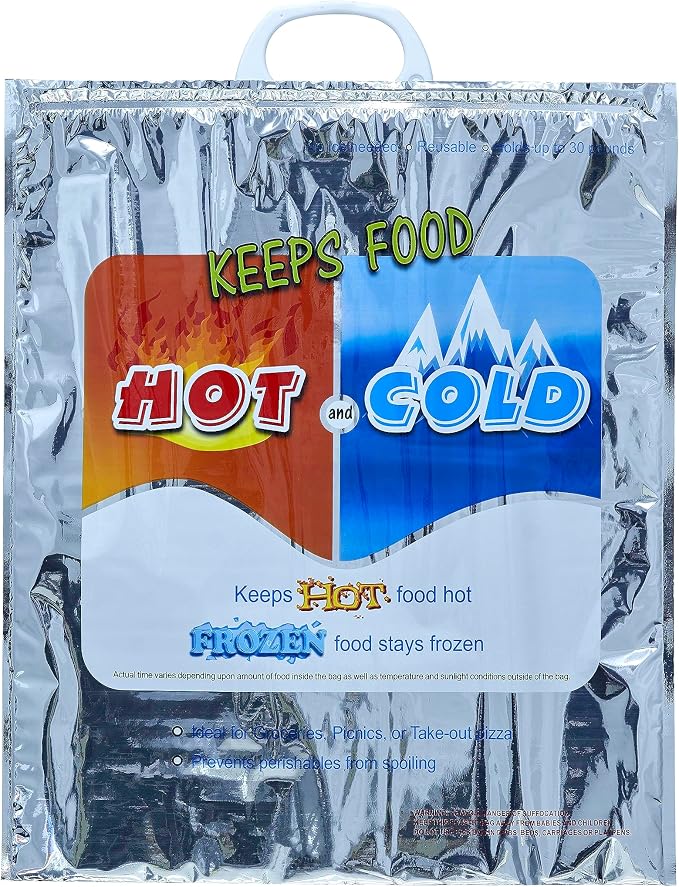 Superio Hot and Cold Insulated Bags for Food Delivery, Grocery Shopping Bags, Food Storage for Hot and Frozen Food for Travel, Disposable Cooler Bag, Reinforced Thermal Lunch Bag (3, 16"x19.25") - Image 9