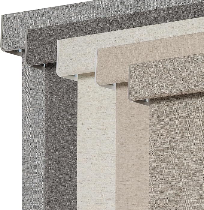 Persilux Blackout Roller Shades for Window Blinds,Cordless,Linen Fabric,Thermal Insulated Fabric UV Protection Shades for Home,Office,Bedroom,Door,Blackout-Light Brown,40" W X 72" H by PersiluxHome