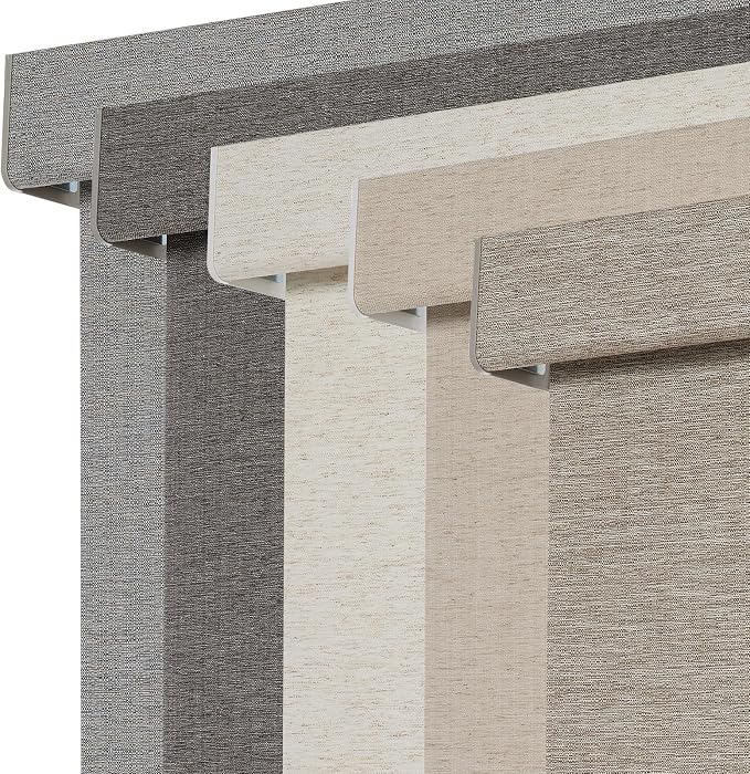 Persilux Blackout Roller Shades for Window Blinds,Cordless,Linen Fabric,Thermal Insulated Fabric UV Protection Shades for Home,Office,Bedroom,Door,Blackout-Light Brown,35" W X 72" H by PersiluxHome