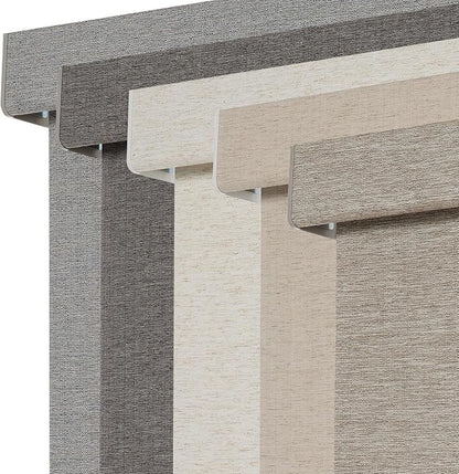 Persilux Blackout Roller Shades for Window Blinds,Cordless,Linen Fabric,Thermal Insulated Fabric UV Protection Shades for Home,Office,Bedroom,Door,Blackout-Light Brown,37" W X 72" H by PersiluxHome