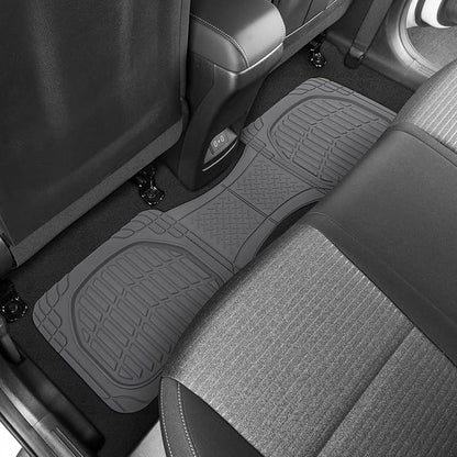 Motor Trend Original FlexTough Gray Rubber Car Floor Mats for 3 Row Vehicles, Front & Rear 2nd Row Deep Dish All Weather Automotive Heavy Duty Trim to Fit, Automotive Liners for Cars Truck Van SUV - Image 8
