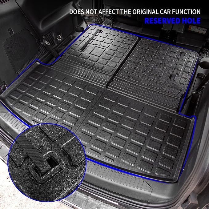 Rongtaod Trunk Mat with Backrest Mat for 2020-2026 Ford Explorer 6&7 Seats | Cargo Mat Cargo Liner TPE All Weather Back Seat Cover Protector Upgrade 2024 Explorer Accessories - Image 3