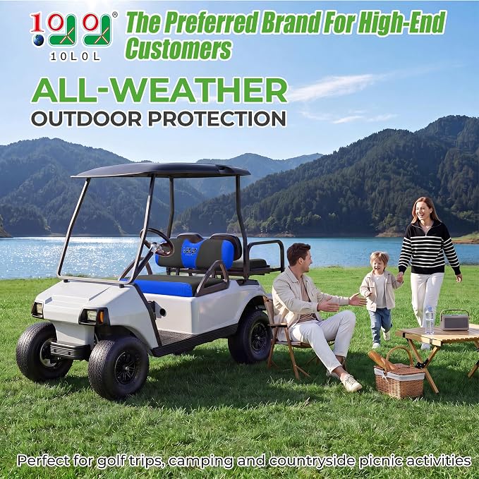 10L0L Golf Cart Seat Covers for Yamaha EZGO Club Car Seat Towel Cushion | Breathable Mesh All-Season Front/Rear Seat Blanket, UV Resistant, Cool Comfort, Machine Washable, Easy On, Great Golf Gift - Image 2