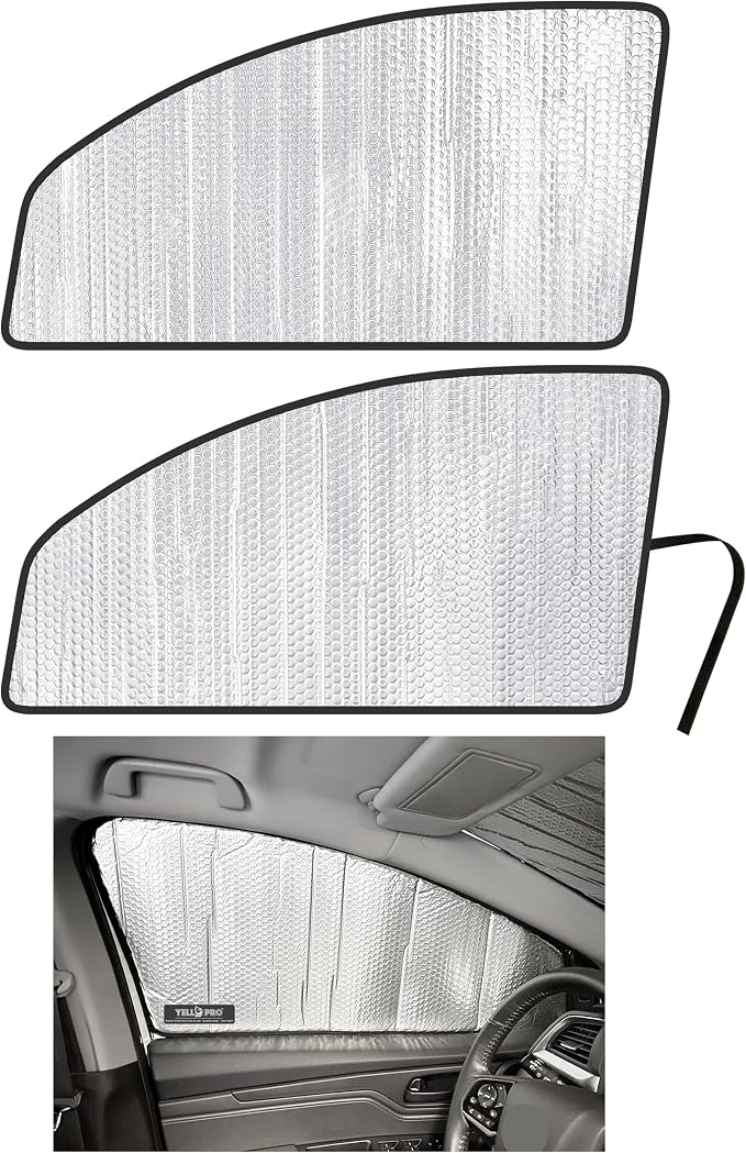 Side Window Front Seat Reflective Sunshade Custom Fit for 2018 2019 2020 2021 2022 2023 2024 2025 2026 Honda Odyssey Minivan, UV Reflector Sun Protection Accessories (Set of 2) by YelloProAutomotive