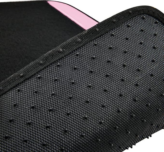 CAR PASS Jelly Waterproof Universal Fit Car Floor Mats, Girly Car Carpet Mats with Anti-Slip Nibbs Backing & Driver Heel Pad Fit for SUV, Vans, sedans, Cute car mats of 4pcs for Women (Pink) - Image 6