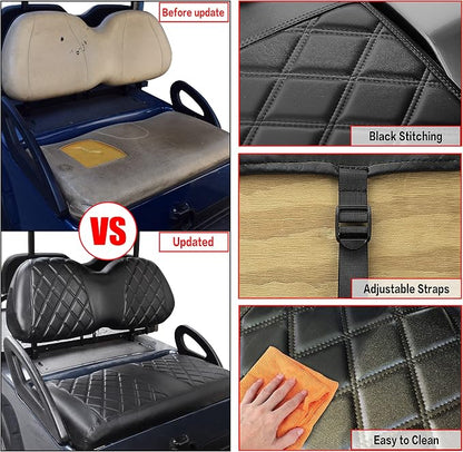 NOKINS Golf Cart Diamond Front Seat Covers for Club Car Precedent | Durable Vinyl Build；UV Resistant；All-Weather Protection - Image 4