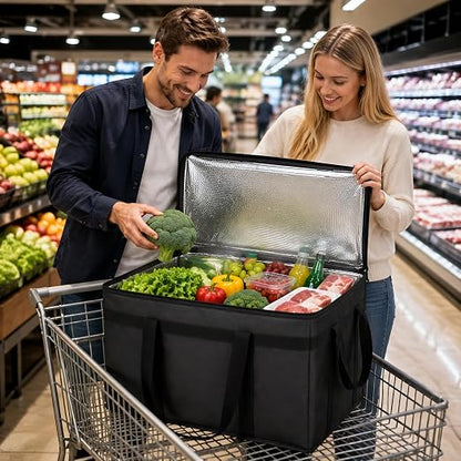 Bodaon Insulated Food Delivery Bag, XXXL Reusable Warming Bag, Black, 1Pk | Pizza Delivery Bags for Hot and Cold Food, Commercial, Large Capacity, Catering Cooler Bag for Rideshare, Warmers for Parties - Image 8