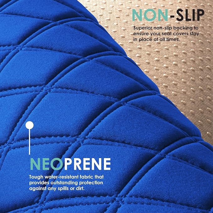 FH Group Car Seat Cushion Neosupreme Automotive Seat Cushions - Universal Fit, Rear Car Seat Cushion, Car Seat Cushions With Non-slip Silicone Backing for SUV, Sedan, Van Rear Set Blue - Image 6
