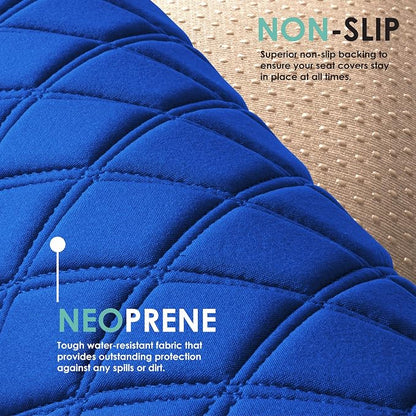 FH Group Car Seat Cushion Neosupreme Automotive Seat Cushions - Universal Fit, Rear Car Seat Cushion, Car Seat Cushions With Non-slip Silicone Backing for SUV, Sedan, Van Rear Set Blue - Image 6
