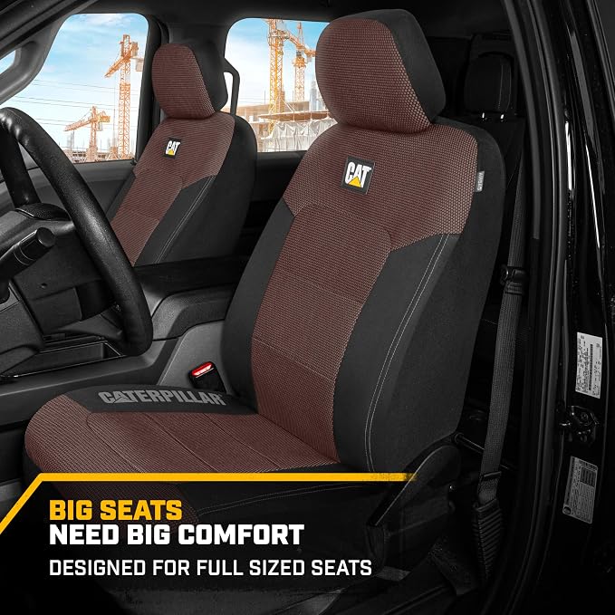 CAT MeshFlex Universal Front Seat Covers for Trucks, Cars, & SUV - Brown | Airbag Compatible Interior Protection for Trucks, Suv, and Cars – (2) Front Seat Protectors Automotive and Truck Accessories - Image 3