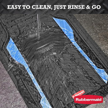 Rubbermaid Car Floor Mat, Heavy Duty All-Weather Car Mats Full Set with Dual-Tone Blue Aluminum Inserts – Universal Fit, Anti-Slip Backing, Trim-to-Fit for Most SUV, Sedan, Van - Image 8