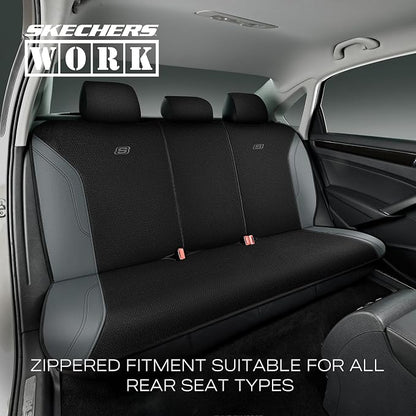 Skechers Car Seat Covers, Work Leather Seat Covers 5-Times Stronger Built-in Webbing, Oxford Fabric Seat Cover Full Sets, Airbag Compatible, Automotive Comfort for Cars, Trucks, SUVs,Grey - Image 5