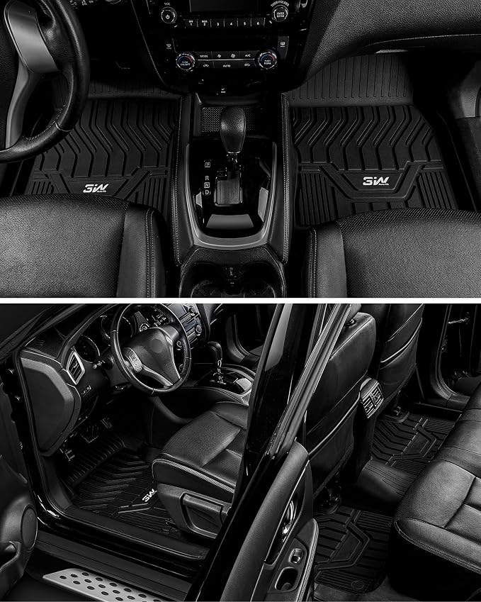 3W Nissan Rogue Floor Mats&Cargo Mat 2014-2020,NOT Sport/Hybrid/Select/7s | Fit for S/SL/SV/Advance/Exclusive/Sense/Special Edition, Easy To Clean, Non-Slip, TPE All Weather, Protection - Image 3