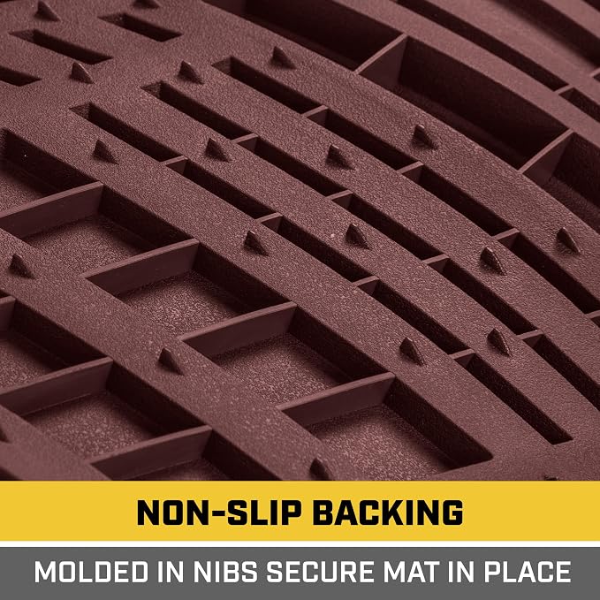 CAT® ToughRide™ Heavy-Duty 4 Piece Burgundy Floor Mats for Cars - Trim to Fit All-Weather Rubber Car Mats Full Set - Truck Mats & Cars Floor Mats - Interior Accessories for SUVs & Car Rug Protection - Image 7