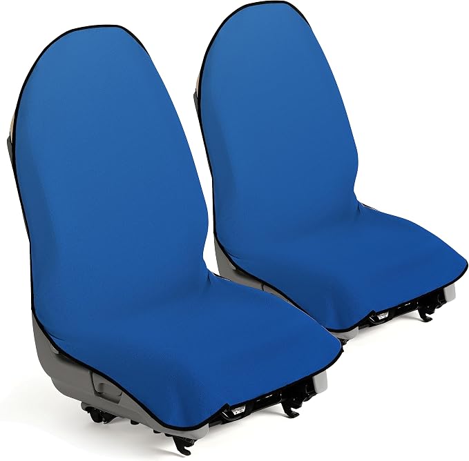 lebogner Car Seat Towel Cover for Post Gym Workout, Running, Swimming, and Hiking, 2 Pack Universal Fit Anti-Slip Waterproof Sweating Bucket Seat Protector for Cars, SUVs and Trucks, Blue by lebogner