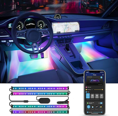 Govee Car LED Strip Lights, Smart RGBIC Interior Car Lights, APP Control | 4 Music Modes and 16 Million Colors, 2 Lines Design LED Lights for Car Decor, DC 12V by Govee