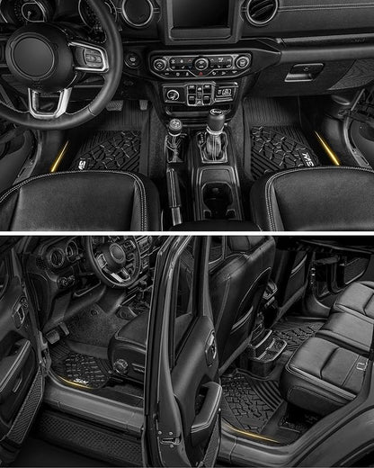 3W Floor Mats & Cargo Liner & Backrest Mats Jeep Wrangler 4XE 2021-2026 | (Non JL/JK) All Weather TPE Rubber Heavy Duty Wrangler 4XE Accessories (Hybrid & 4 Door with Subwoofer) - Image 9