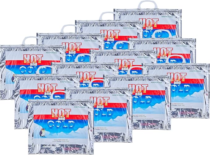 Superio Hot and Cold Insulated Bags for Food Delivery, Grocery Shopping Bags, Food Storage for Hot and Frozen Food for Travel, Disposable Cooler Bag, Reinforced Thermal Lunch Bag (12, 15.5"x13") - Image 6