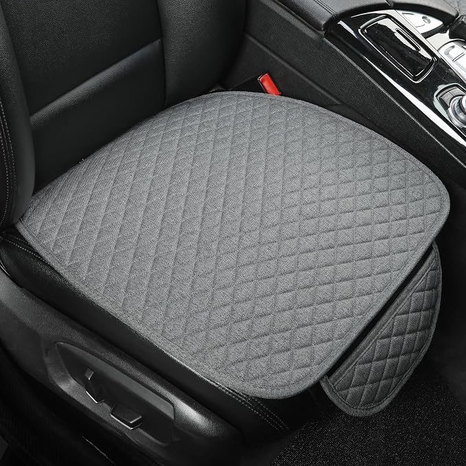 West Llama Linen Car Seat Covers,Bottom Seat Covers for Cars Include 1 Piece Front Driver Seat Pad Mat Universal Fits 90% Vehicles,SUVs,Cars,Sedans(1Piece-Gray) by WESTLLAMA