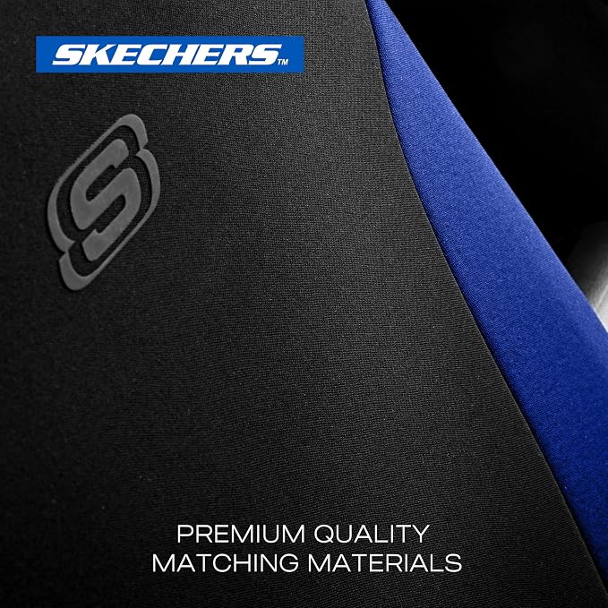 Skechers Seat Covers, Premium Breathable Polyester Car Seat Covers, Car Seat Covers Full Set Airbag Compatible, Automotive Comfort for Most Cars, Vans, Trucks, SUVs (Full Set,Blue) - Image 3