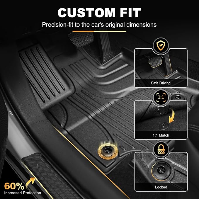 Floor Mats for Toyota RAV4 Hybrid 2026, Cargo Mat & Seat Back Mat (NO PHEV) | Fit Trunk without Subwoofer, Custom Fit Floor Liners with Door Sills Protector All-weather Trunk Mat 2026 RAV4 Accessories - Image 5