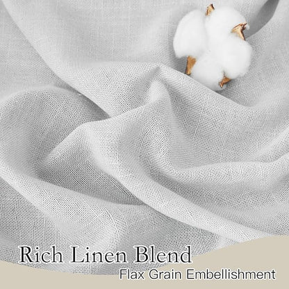 RYB HOME Semi Sheer Curtains 102 inches Long for Living Room | Vertical Soft, Machine Washable, Light Filtering Drapes, Dove Grey, Rod Pocket, W52 x L102, 2 Panels - Image 2