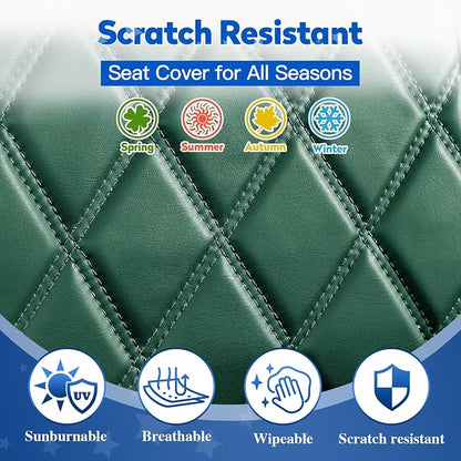 NOKINS Golf Cart Seat Covers Fits Aftermarket Standard Rear Seat Cushion | Fit for Club Car Precedent/DS/EZGO RXV/TXT/Yamaha Drive, No Stapler, Multiple Colors&Breathable (Dark Green&Black) - Image 6
