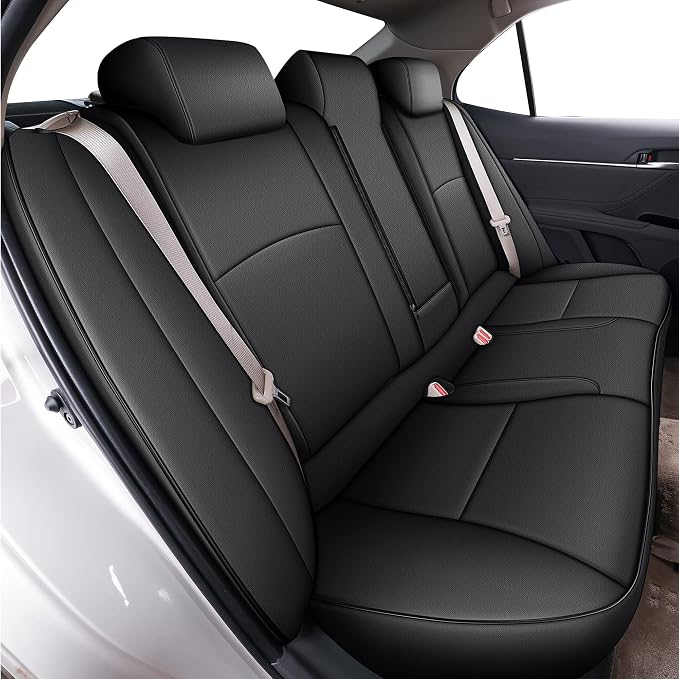 Custom Fit Seat Covers for Toyota Camry 2024-2025 LE SE Full Set | Black Full Set, Premium Faux Leather, Waterproof, Airbag Compatible, Easy to Clean, Factory-Style Fit, Interior upgrades - Image 3