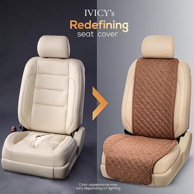 Faux Linen Front Car Seat Cover, Seat Protector, 1 Unit, Light Brown | Non-Slip Bucket Sear Cover for Most Cars, SUVs, Vans & Trucks – Machine Washable, Side-Airbag Friendly - Image 6