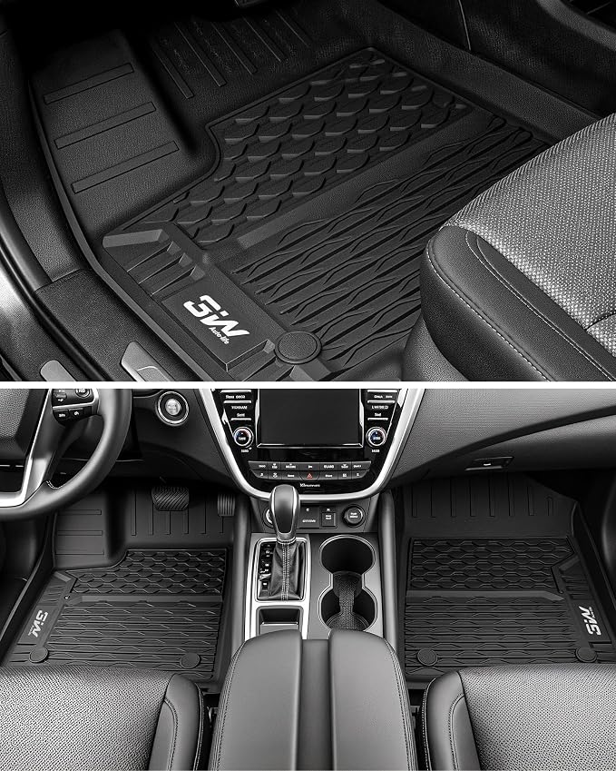 3W Floor Mats for Nissan Murano 2025-2026, 1st & 2nd Row Car Mats, Black | Safety Comes First, Waterproof Protection, Easy To Clean, All Weather, Non-Slip, Heavy Duty Mats - Image 3