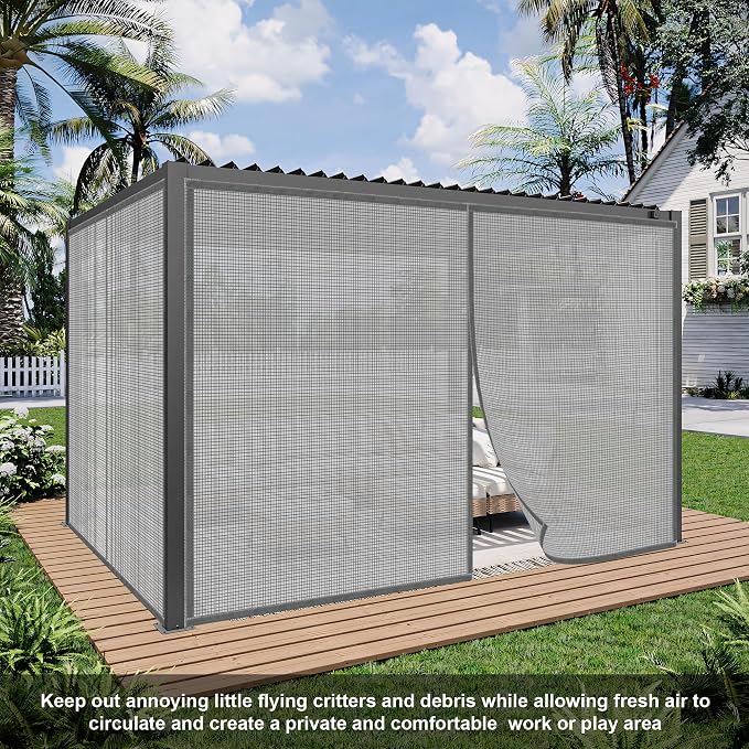 Privacy Garage Door Screen Blackout for 1 Car Garage-10x8FT Privacy Silver Grey Heavy Duty Magnetic Garage Screen, Hands Free, Magnetic Privacy Garage Screen Door - Image 6