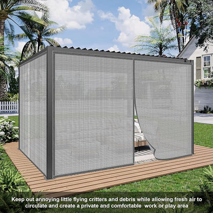 LIAMST Privacy Garage Door Screen Blackout for 2 Car Garage-14x7FT Privacy Silver Grey Heavy Duty Magnetic Garage Screen, Hands Free, Magnetic Privacy Garage Screen Door - Image 7