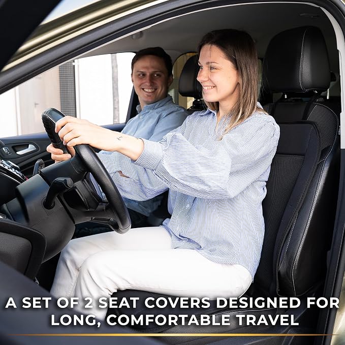 ZONETECH Cooling Car Seat Cover, Black Automotive Adjustable Temperature Comfortable Cooling Car Seat Cover (2 Pack) - Image 3
