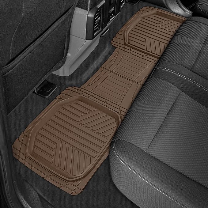 Motor Trend FlexToughXL DeepDish Floor Mats for Cars, Full Set All-Weather Rubber Automotive Floor Mats Waterproof Heavy Duty Car Mats Flexible Floor Liners for Car Truck Van SUV Car Floor Mat (Brown) - Image 9