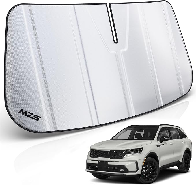MZS Windshield Sun Shade Compatible with Soren to SUV 2021-2026 | 6-Layer Heat Insulation, 99% UV Blocking, Keeps Interior Cool, Full Coverage Visor, Foldable Car Window Sunshade, Storage Bag by MZS