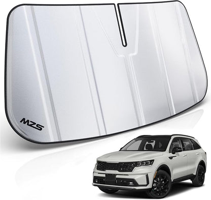MZS Windshield Sun Shade Compatible with Soren to SUV 2021-2026 | 6-Layer Heat Insulation, 99% UV Blocking, Keeps Interior Cool, Full Coverage Visor, Foldable Car Window Sunshade, Storage Bag by MZS