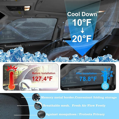 Front Side Half Window Shade Foldable Custom Fit for BMW F30/F31/F80/M3 2012-2019 Car Window Shades for Side Window Sun Shade UV Protection Heat Insulation for Camping Sleeping 4PCS - Image 4